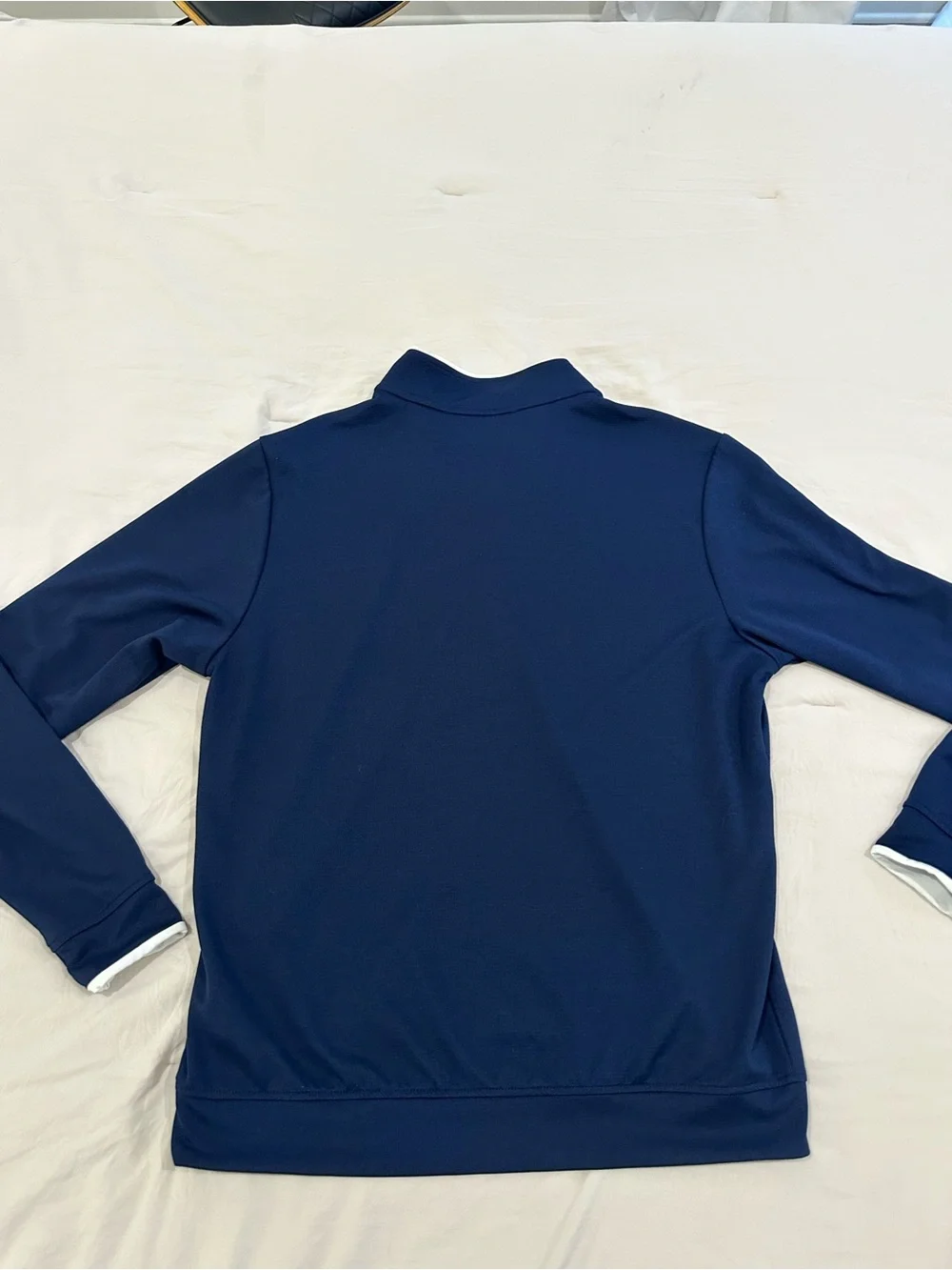 adidas Men's Navy Half-Zip Performance Pullover with White Trim